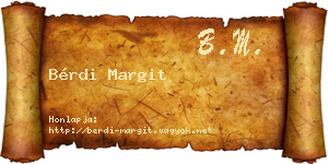 Bérdi Margit névjegykártya